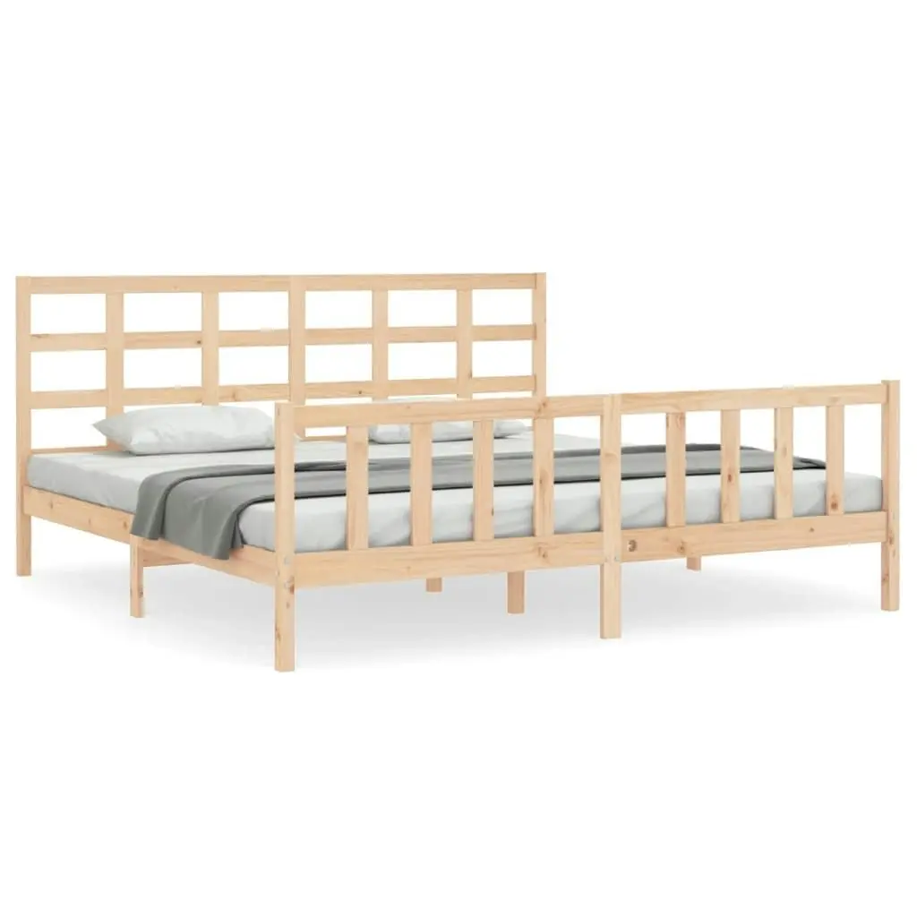 Bed Frame without Mattress 183x203 cm King Solid Wood Pine 3192116