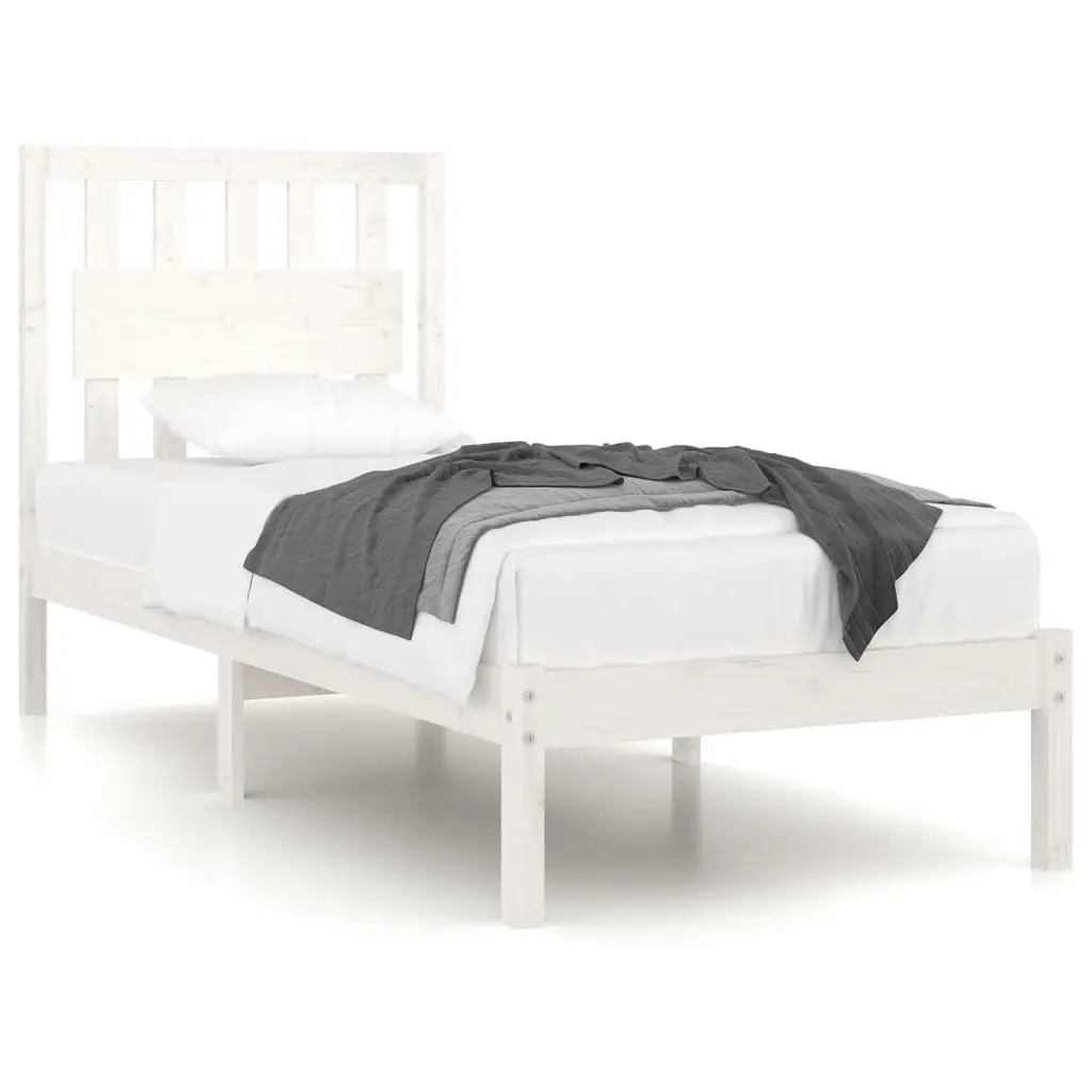 Bed Frame without Mattress White Solid Wood 90x190 cm 3103899