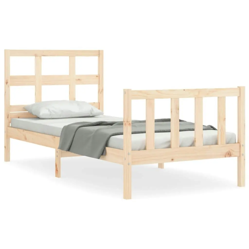 Bed Frame without Mattress 90x190 cm Solid Wood Pine 3192976