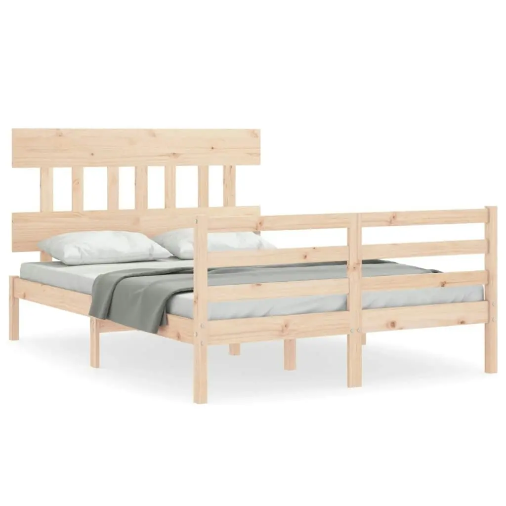 Bed Frame without Mattress 135x190 cm Solid Wood 3195131