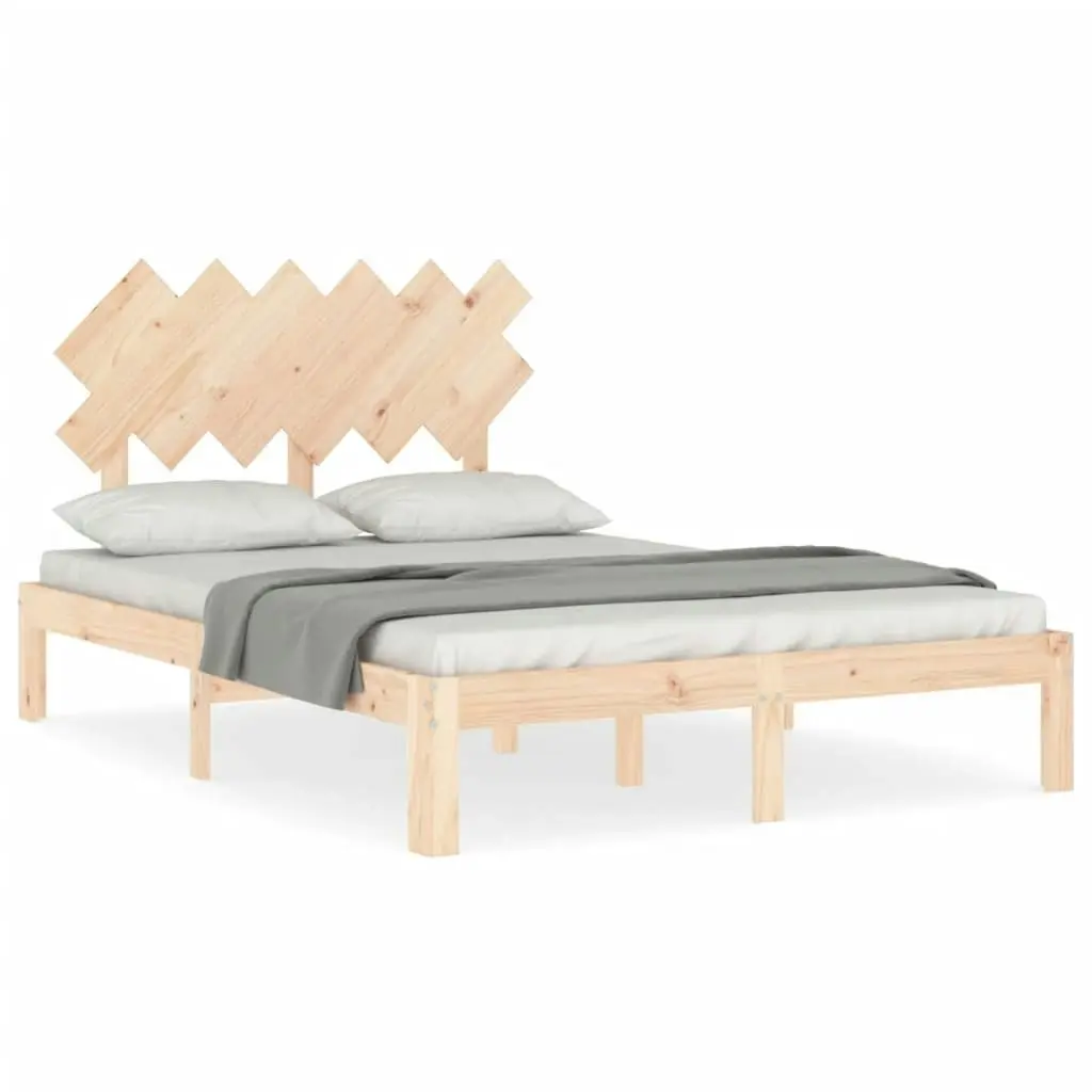 Bed Frame without Mattress 135x190 cm Solid Wood Pine 3193701