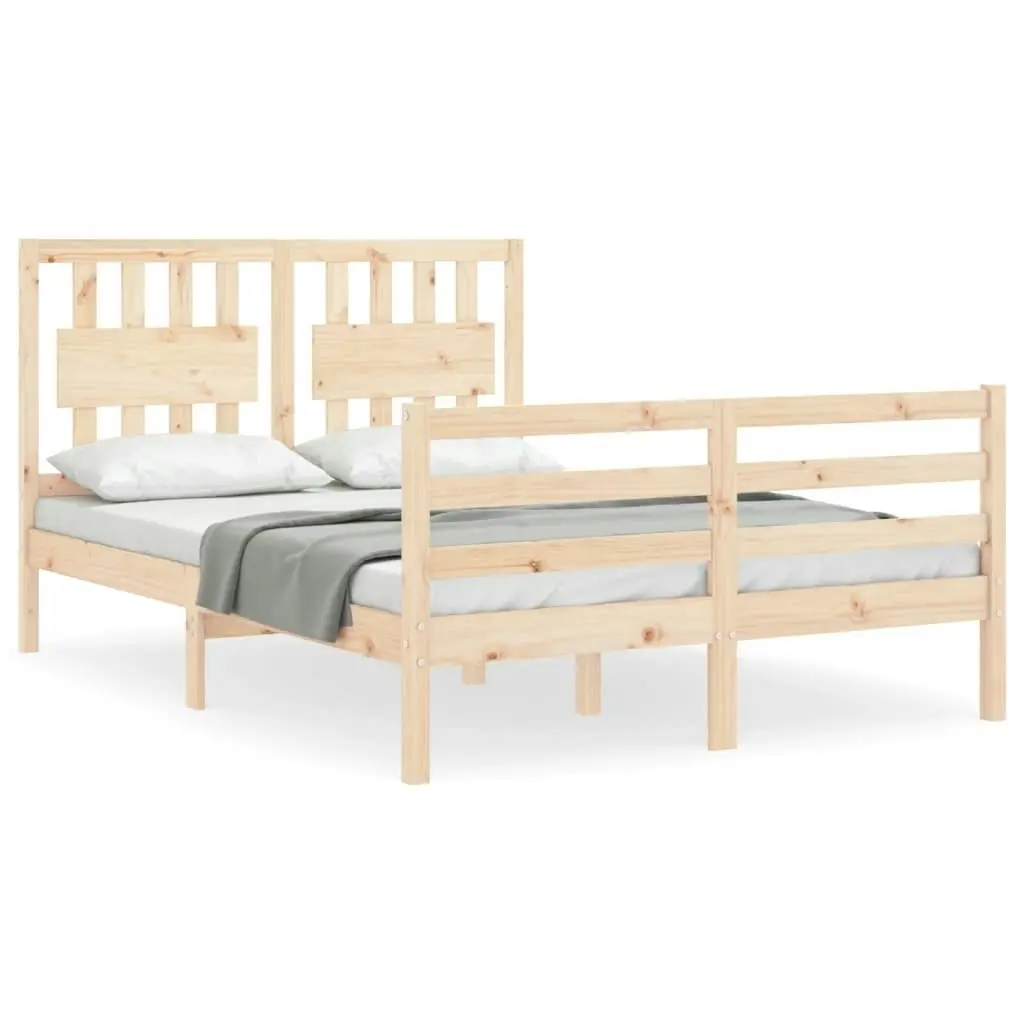 Bed Frame with Headboard 137x187 cm Double Solid Wood 3194286