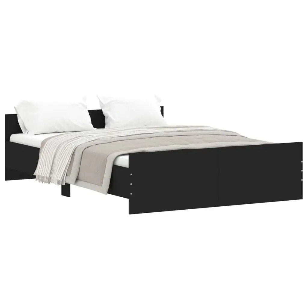 Bed Frame with Headboard and Footboard Black 135x190 cm 3203790