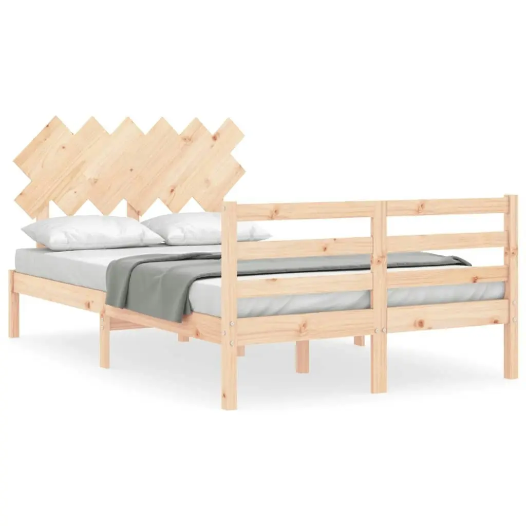 Bed Frame with Headboard 137x187 cm Double Solid Wood 3195261