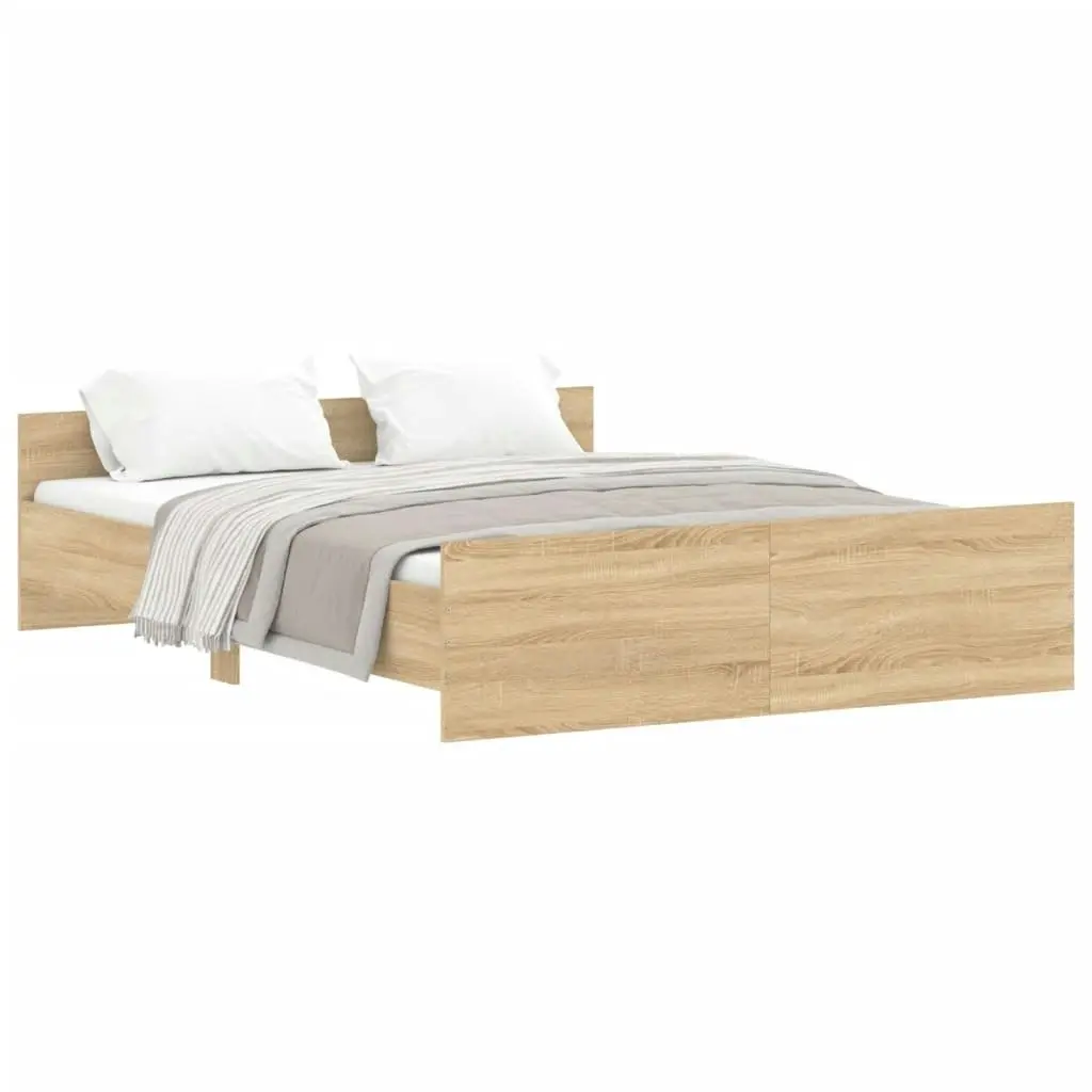 Bed Frame without Mattress Sonoma Oak 150x200 cm 3203756