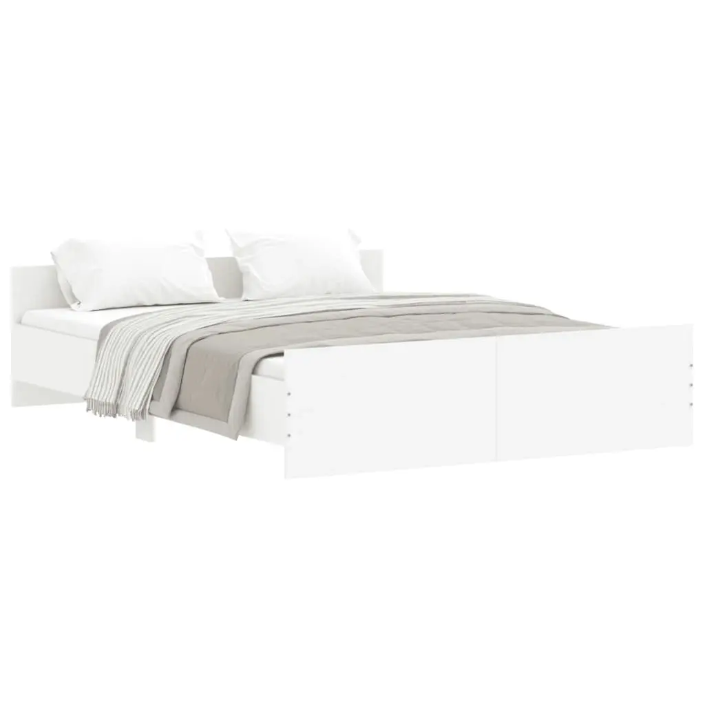 Bed Frame with Headboard and Footboard White 150x200 cm 3203754