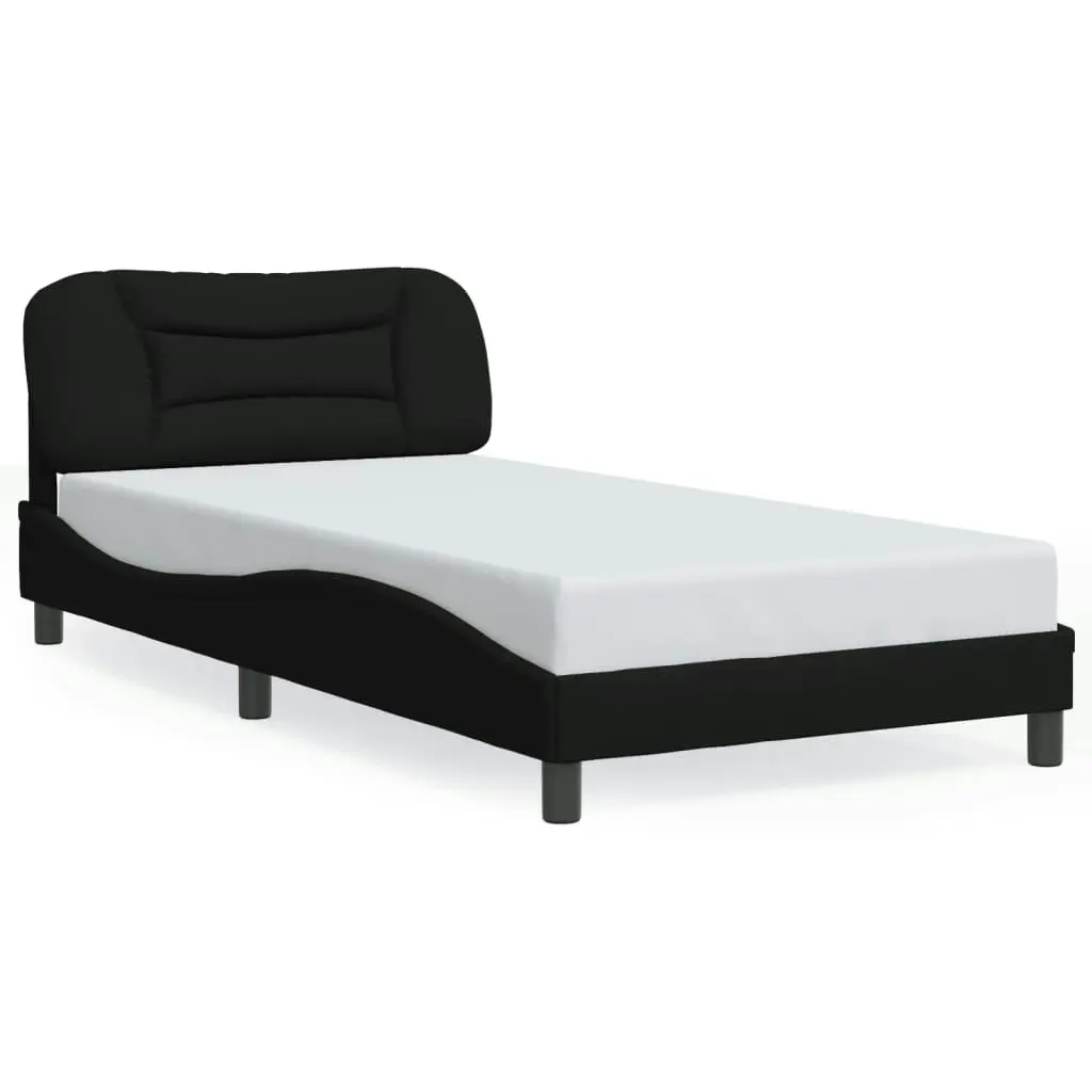 Bed Frame with Headboard Black 106x203 cm King Single Size Fabric 3208233