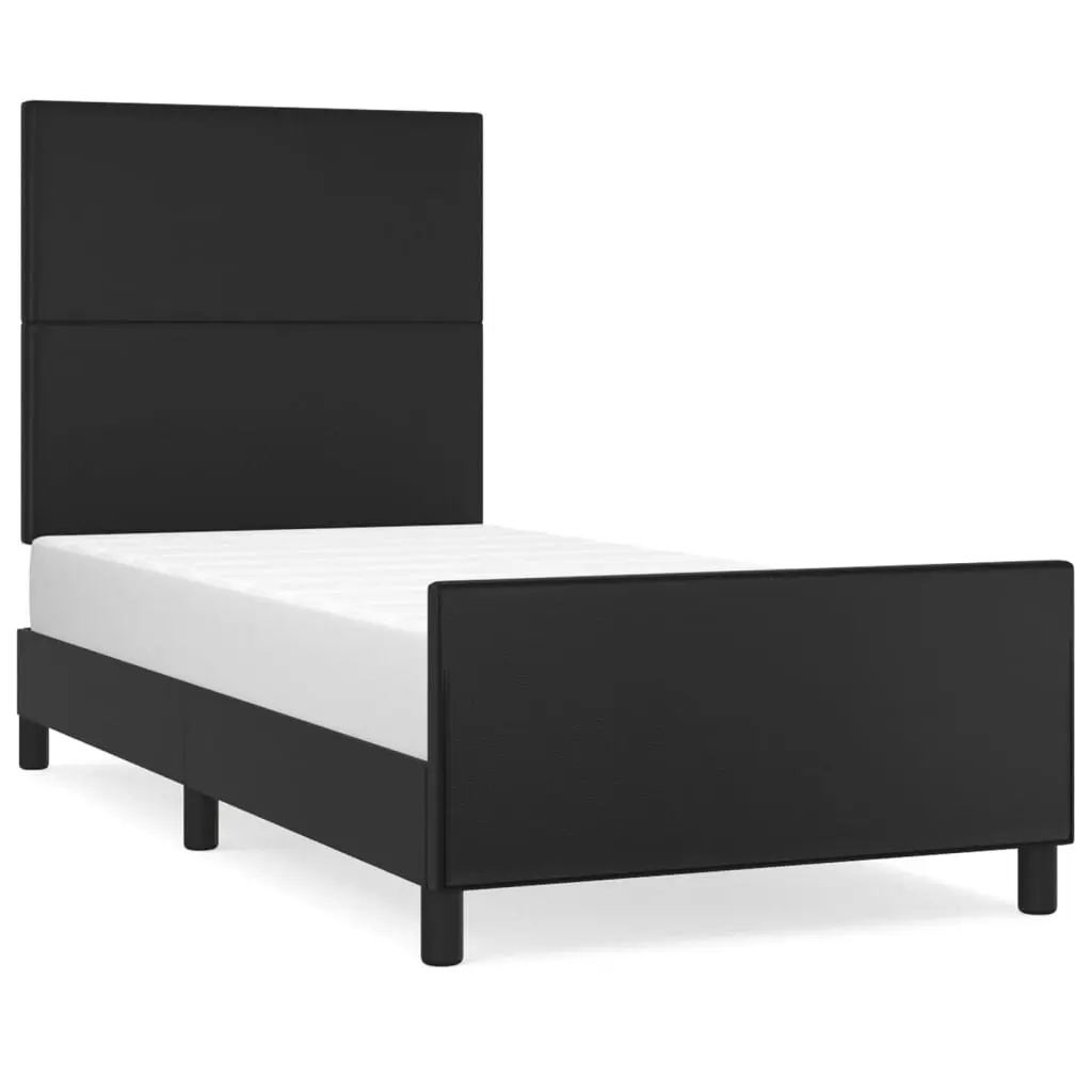 Bed Frame with Headboard Black 106x203 cm King Single Size Velvet 3283121