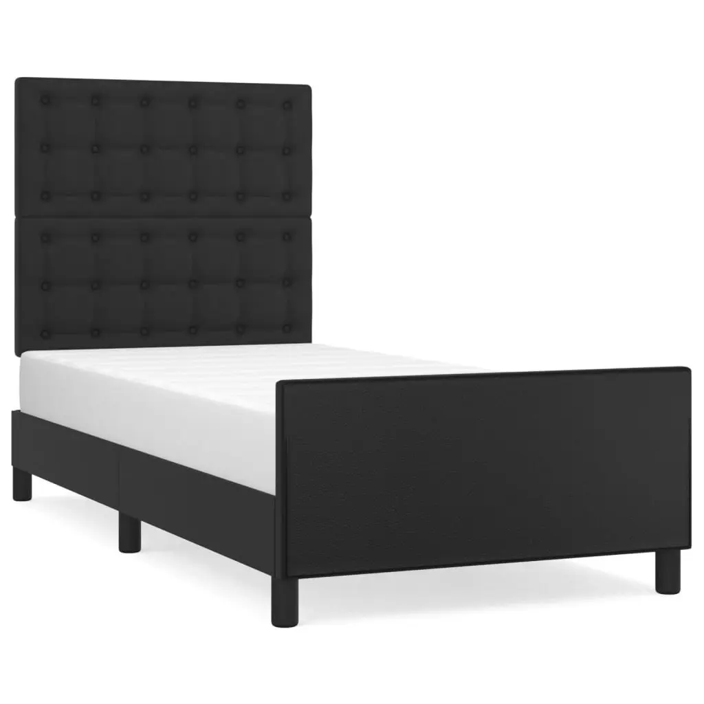 Bed Frame with Headboard Black 106x203 cm King Single Size Velvet 3283123