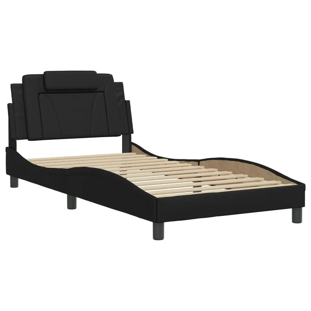 Bed Frame without Mattress Black 107x203 cm King Single Faux Leather 3208266