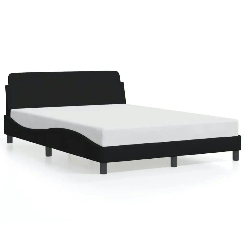 Bed Frame with Headboard Black 137x190 cm Fabric 3207669