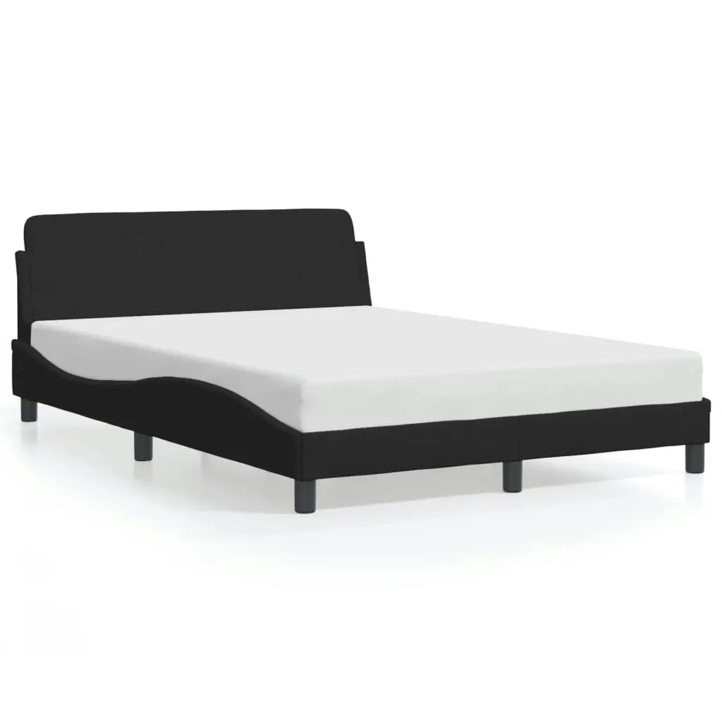 Bed Frame with Headboard Black 137x190 cm Velvet 3207671