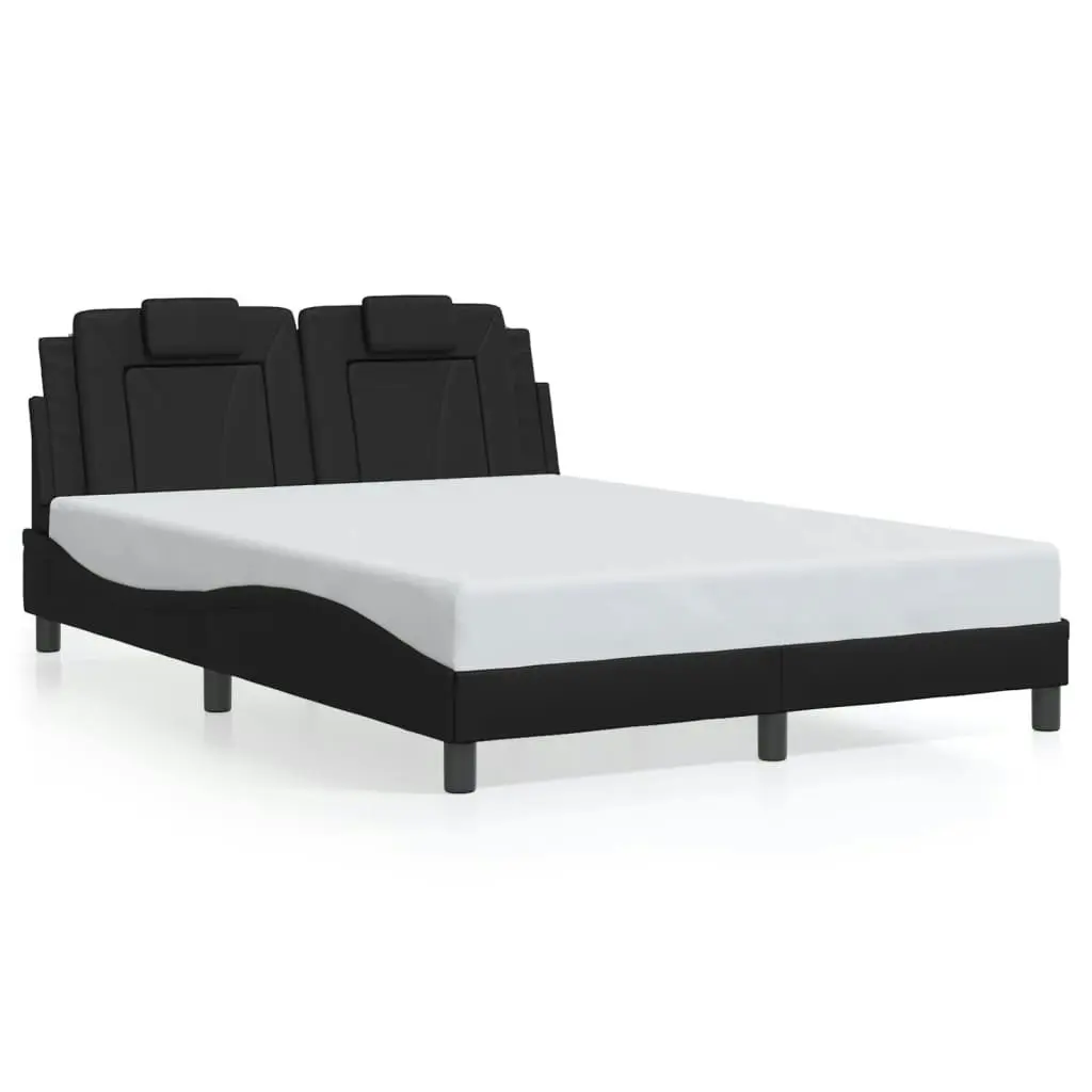 Bed Frame with Headboard Black 137x190 cm Faux Leather 3208268