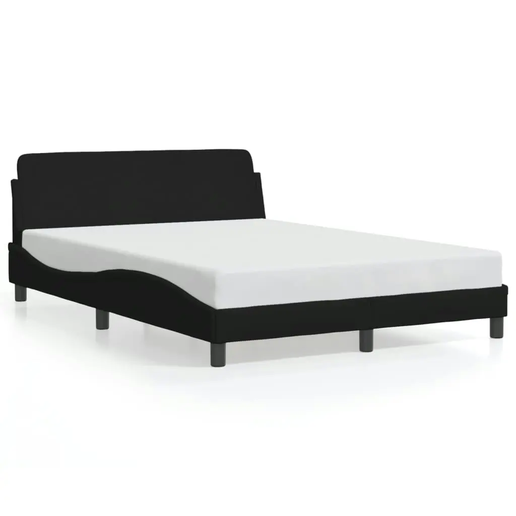 Bed Frame with Headboard Black 137x190 cm Fabric 373281