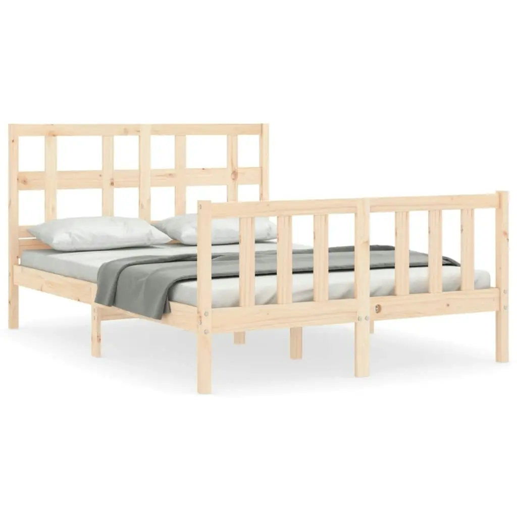 Bed Frame without Mattress 135x190 cm Solid Wood Pine 3192986