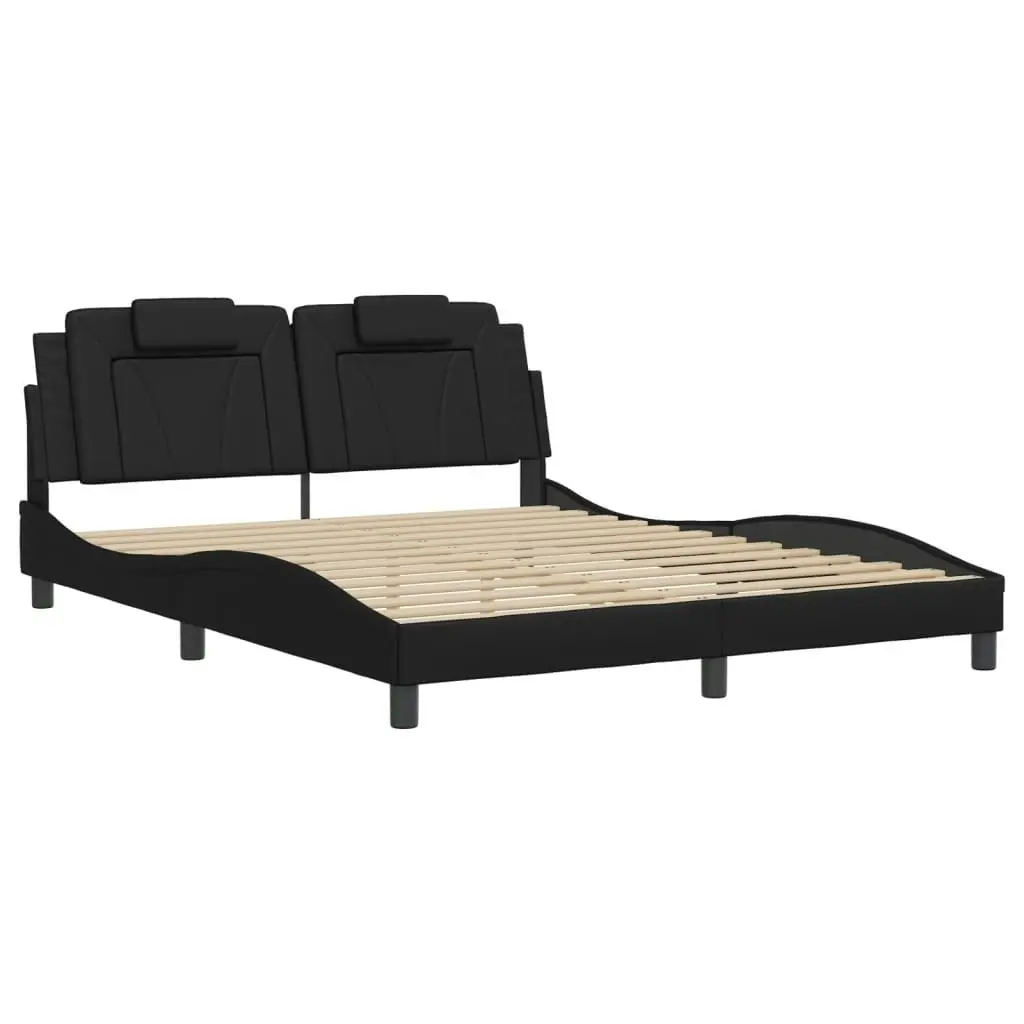 Bed Frame without Mattress Black 152x203 cm Queen Faux Leather 3208270