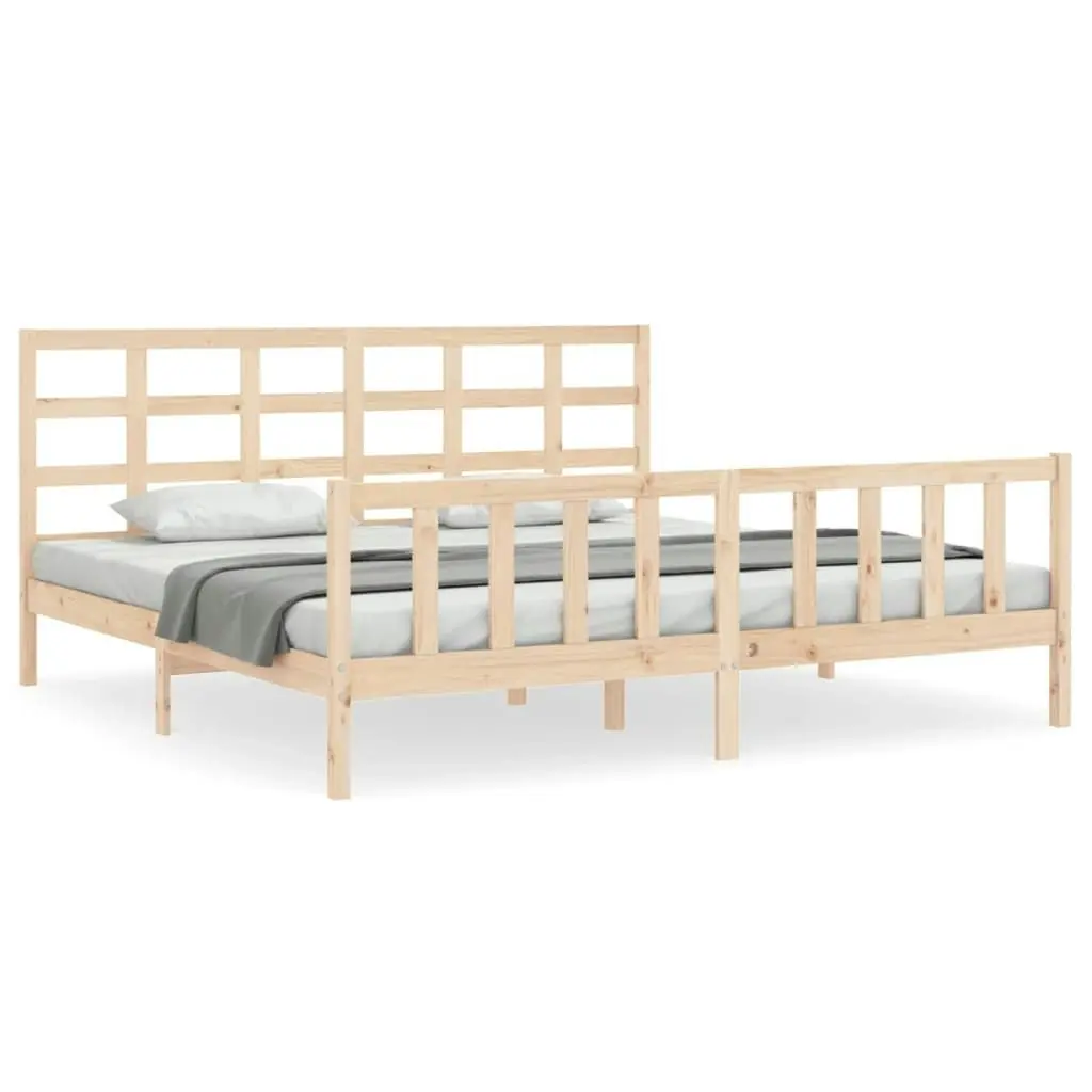 Bed Frame with Headboard 153x203 cm Queen Solid Wood 3192106