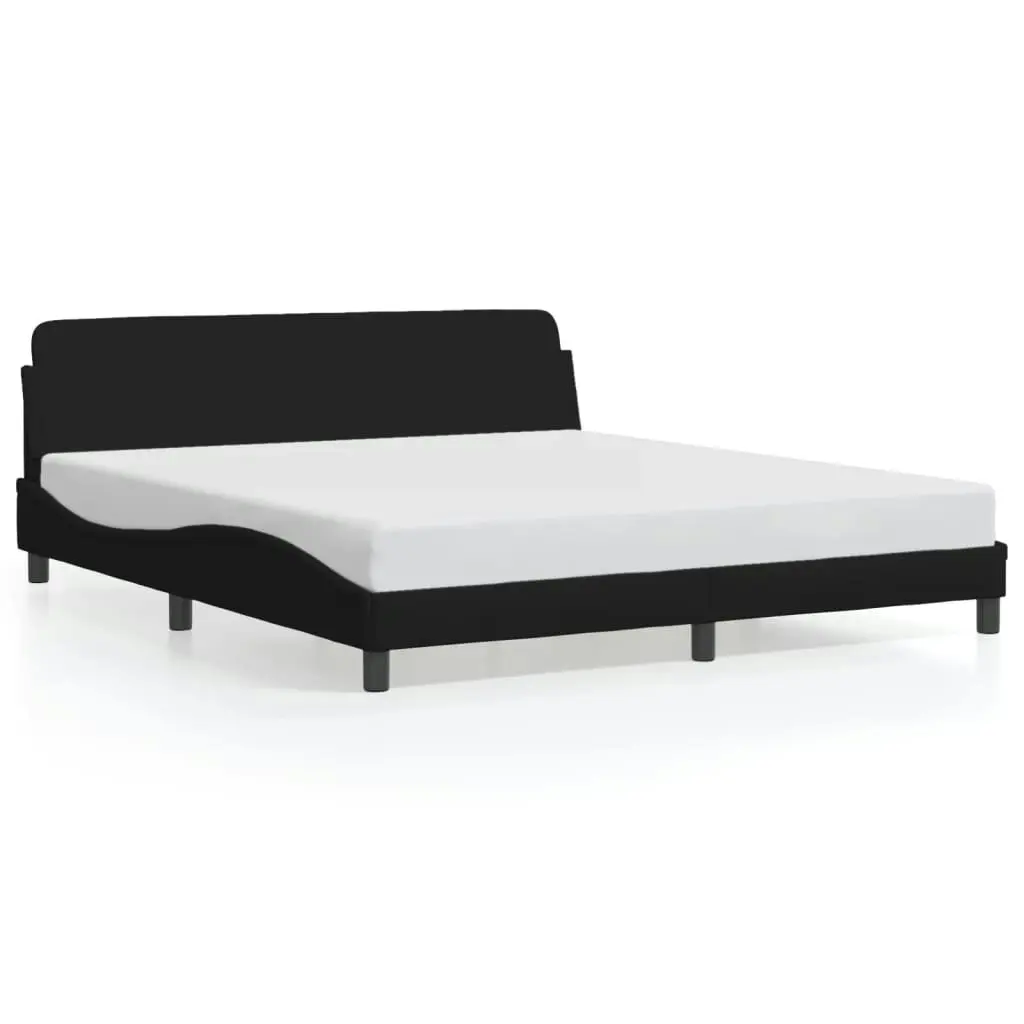 Bed Frame with Headboard Black 183x203 cm King Size Fabric 373227