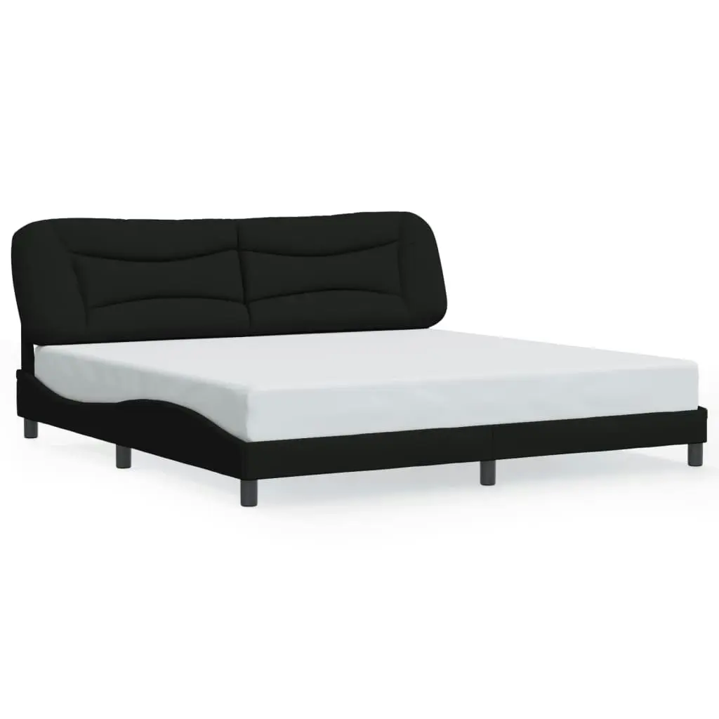 Bed Frame with Headboard Black 183x203 cm King Size Fabric 3208239