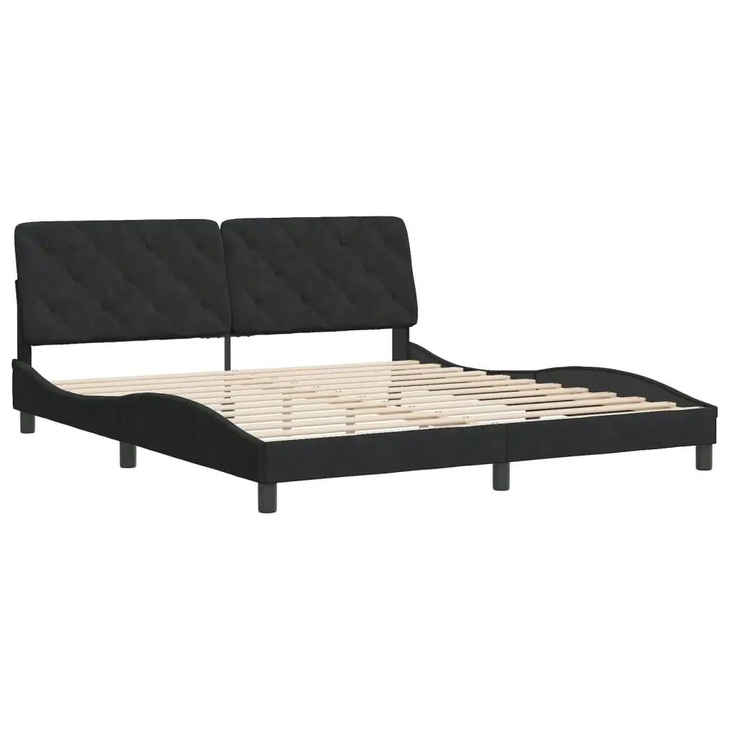 Bed Frame without Mattress Black 183x203 cm King Velvet 3207937