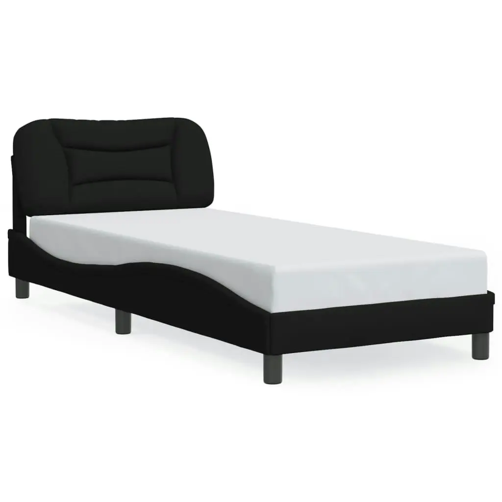 Bed Frame with Headboard Black 90x190 cm Fabric 3207739