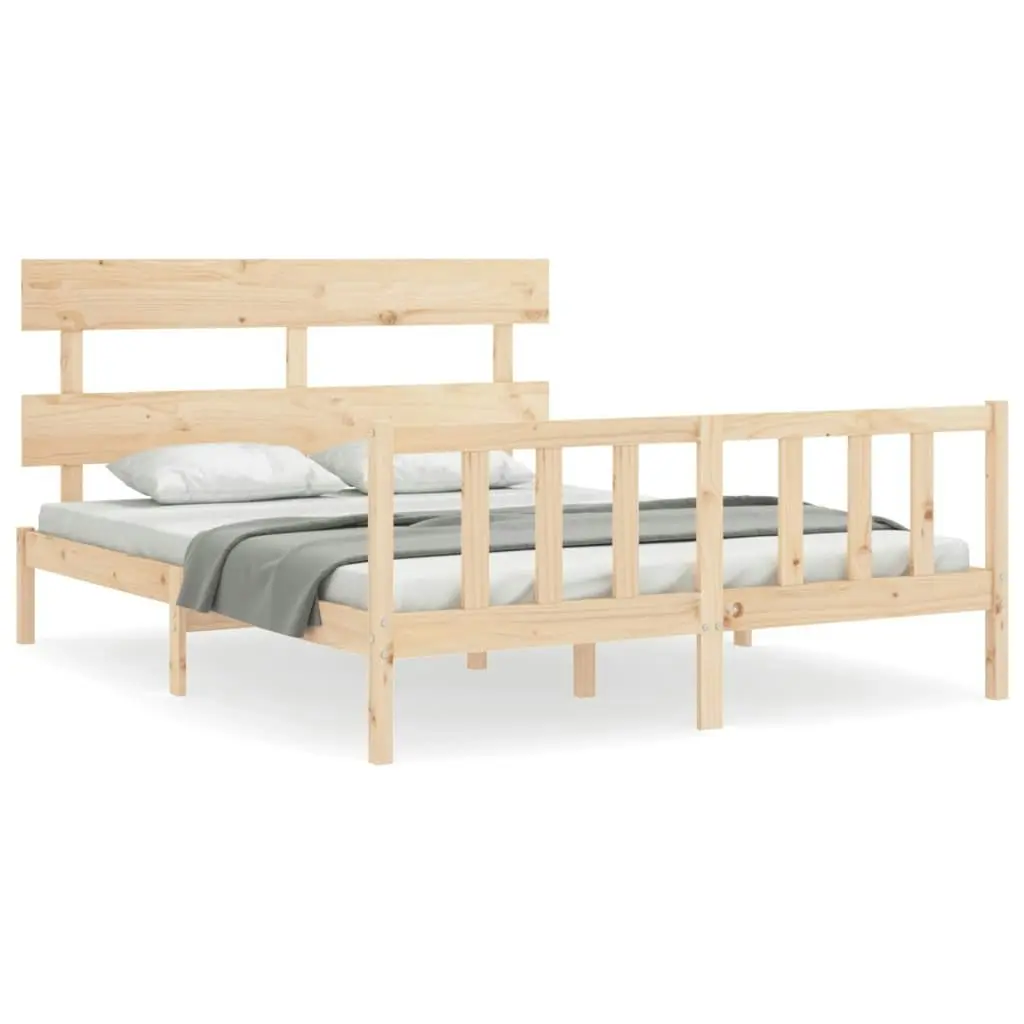 Bed Frame without Mattress 150x200 cm Solid Wood Pine 3193276