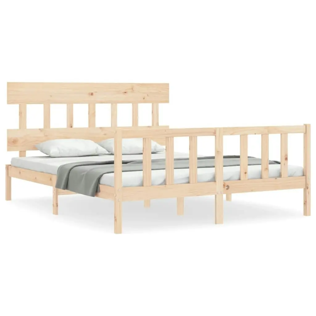 Bed Frame without Mattress 150x200 cm Solid Wood Pine 3193341