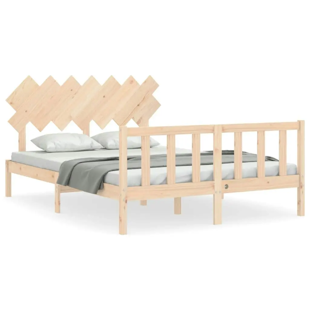 Bed Frame without Mattress 150x200 cm Solid Wood Pine 3193471