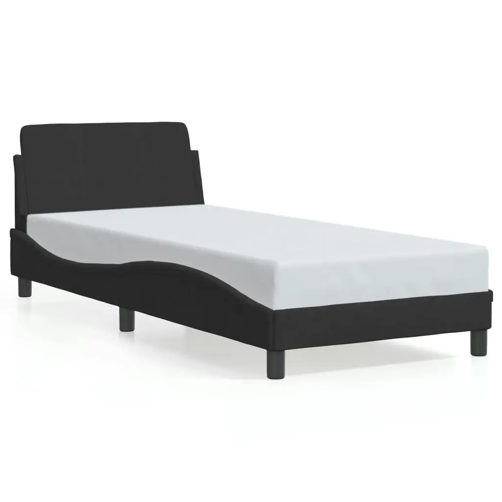 Bed Frame with Headboard Black 90x190 cm Velvet 3207659