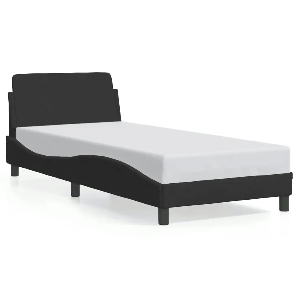 Bed Frame with Headboard Black 90x190 cm Velvet 373094