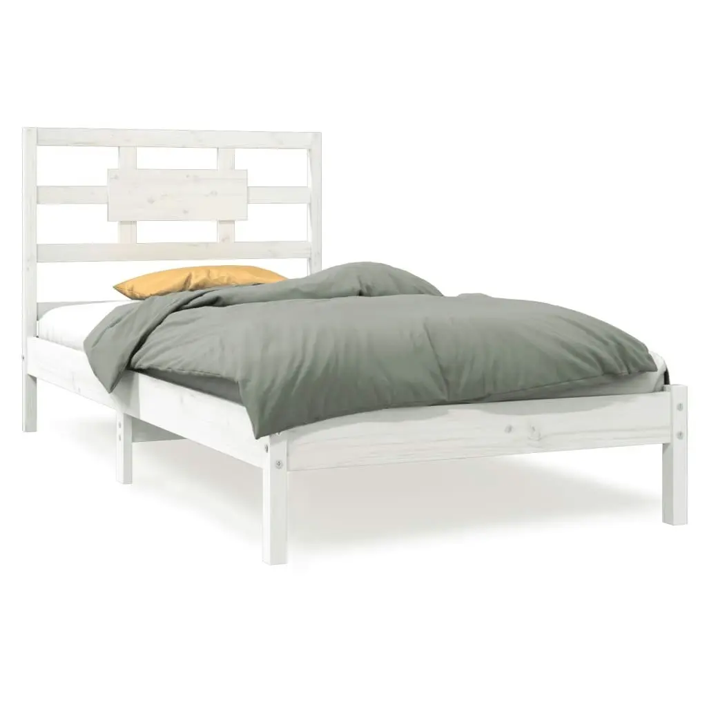 Bed Frame without Mattress White 90x190 cm Solid Wood 3105631