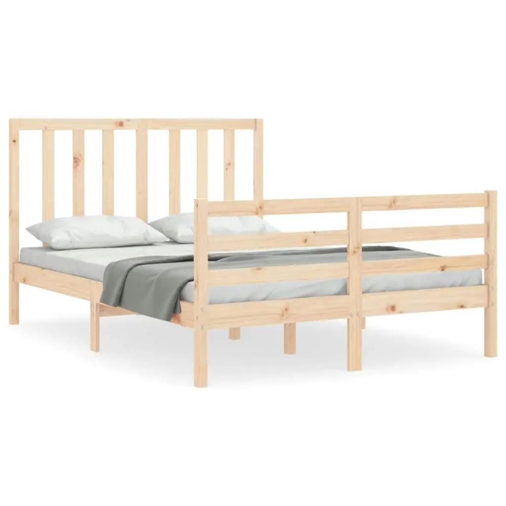 Bed Frame with Headboard 137x187 cm Double Solid Wood 3193766