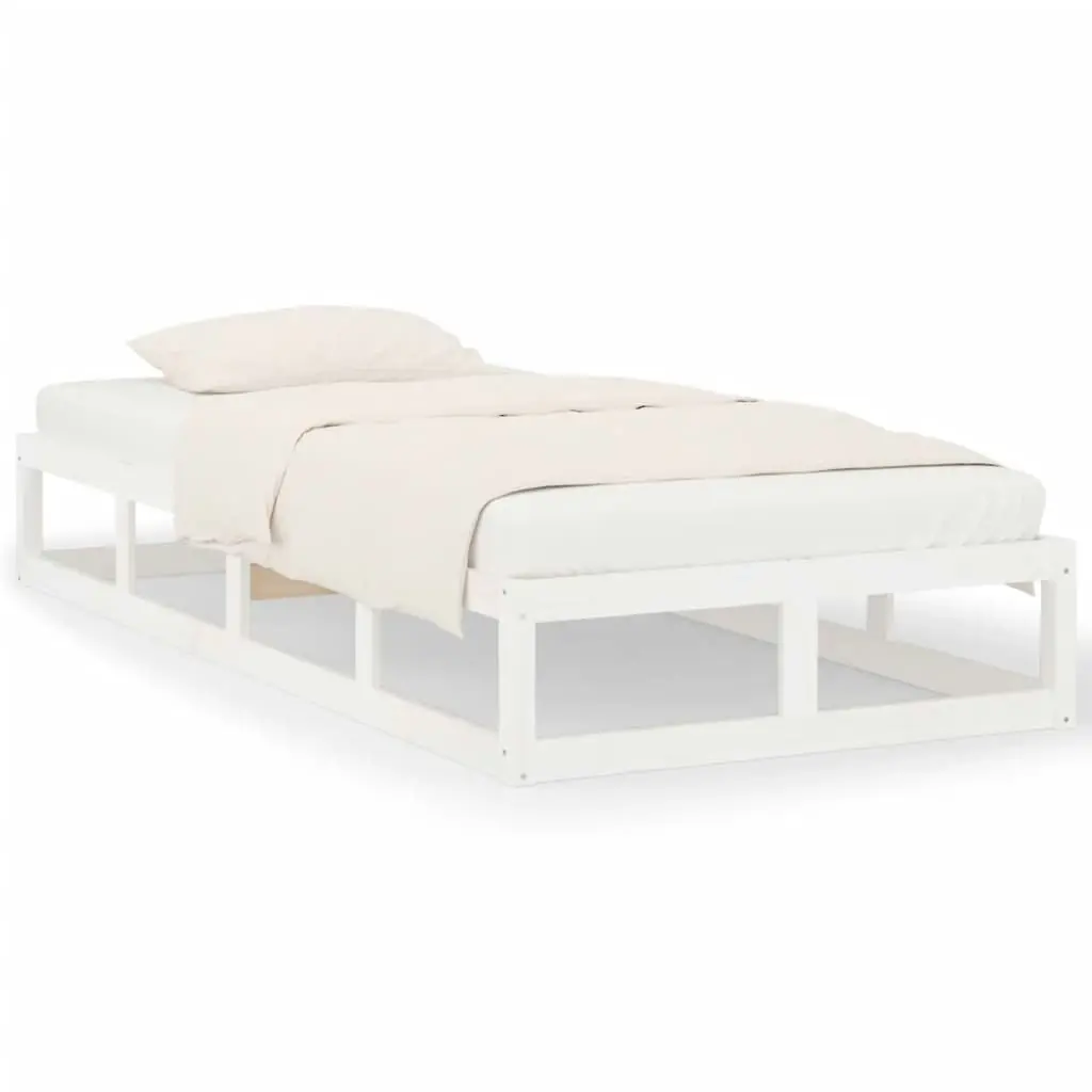 Bed Frame without Mattress White 100x200 cm Solid Wood 820787