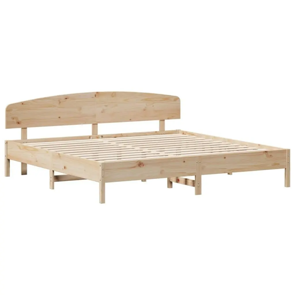 Bed Frame without Mattress 183x203 cm King Solid Wood Pine 3207197