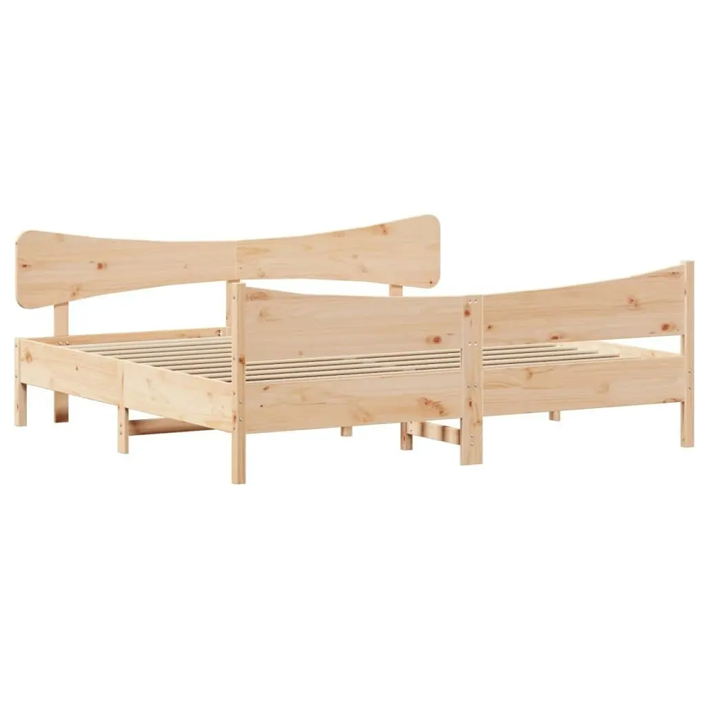 Bed Frame without Mattress 183x203 cm King Solid Wood Pine 3216372