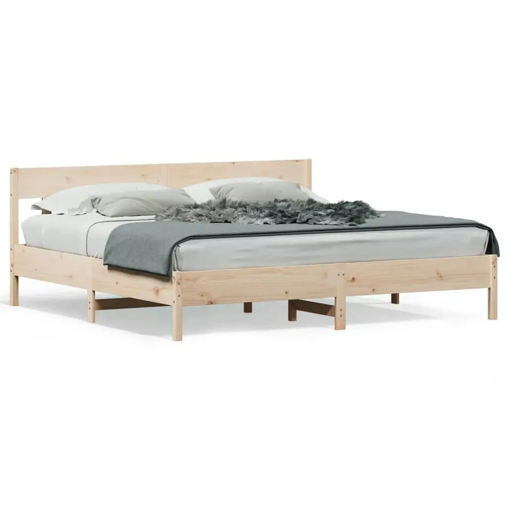 Bed Frame with Headboard 183x203 cm King Size Solid Wood Pine 3216203