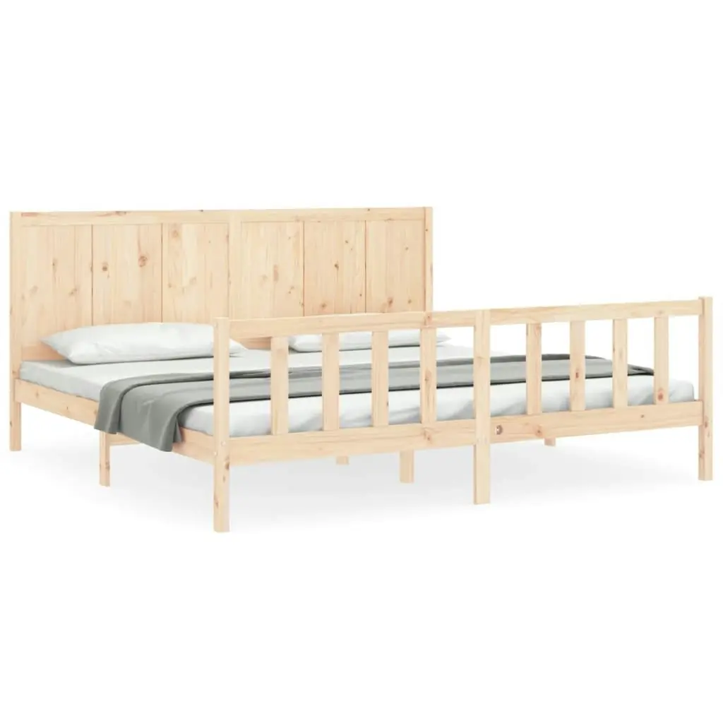 Bed Frame without Mattress 183x203 cm King Solid Wood Pine 3192636