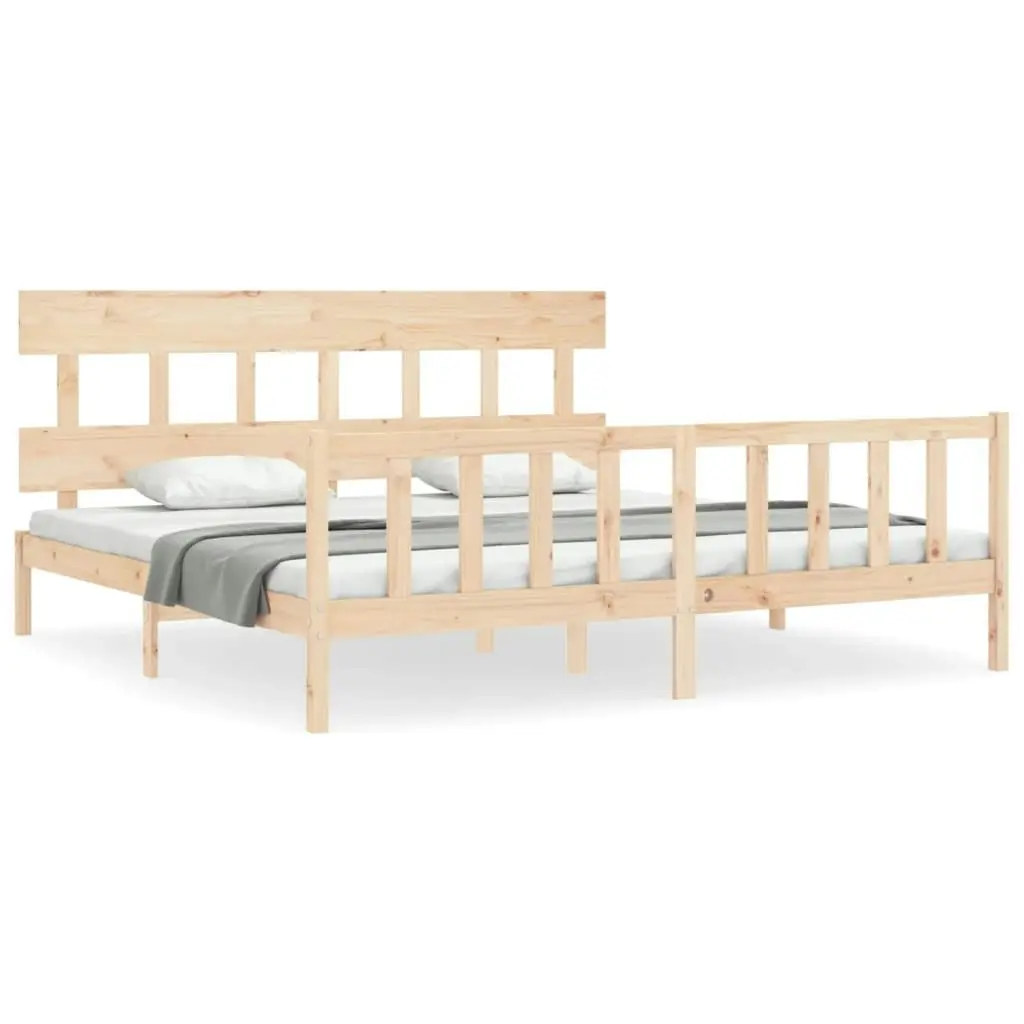 Bed Frame without Mattress 183x203 cm King Solid Wood Pine 3193351