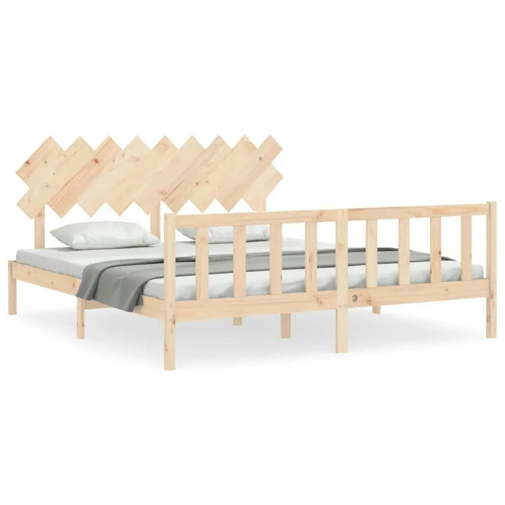 Bed Frame without Mattress 183x203 cm King Solid Wood Pine 3193481