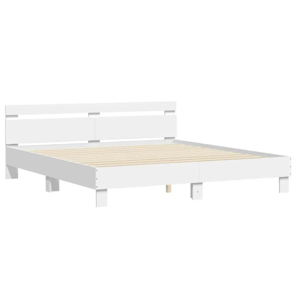 Bed Frame without Mattress White 183x203 cm King 3207399