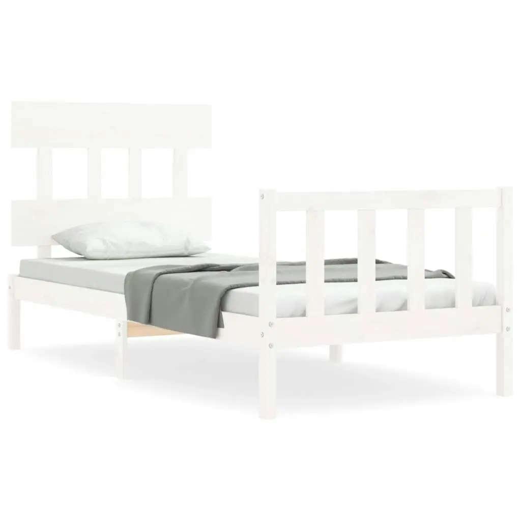 Bed Frame without Mattress White 90x190 cm Solid Wood Pine 3193302