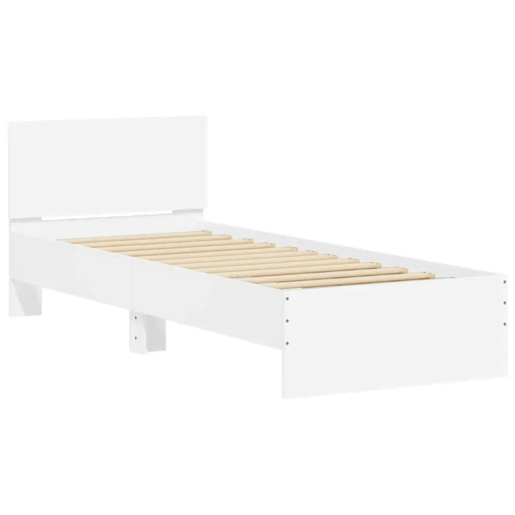 Bed Frame with Headboard White 90x190 cm Engineered wood 838652