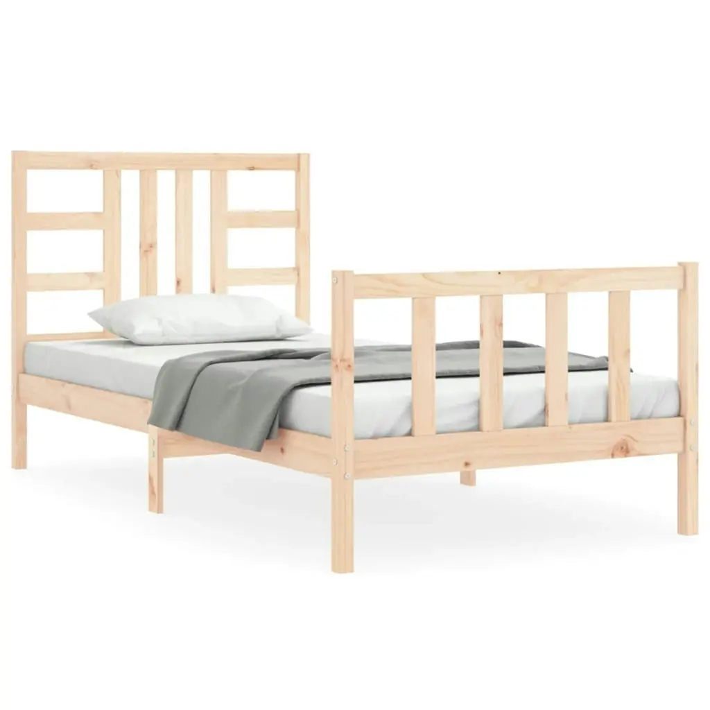 Bed Frame without Mattress 90x190 cm Solid Wood Pine 3191936