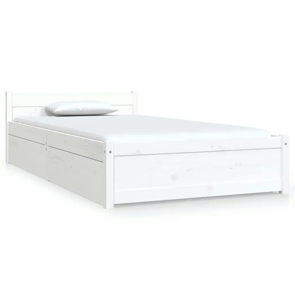 Bed Frame with Drawers White 92x187 cm Single Size 3103479