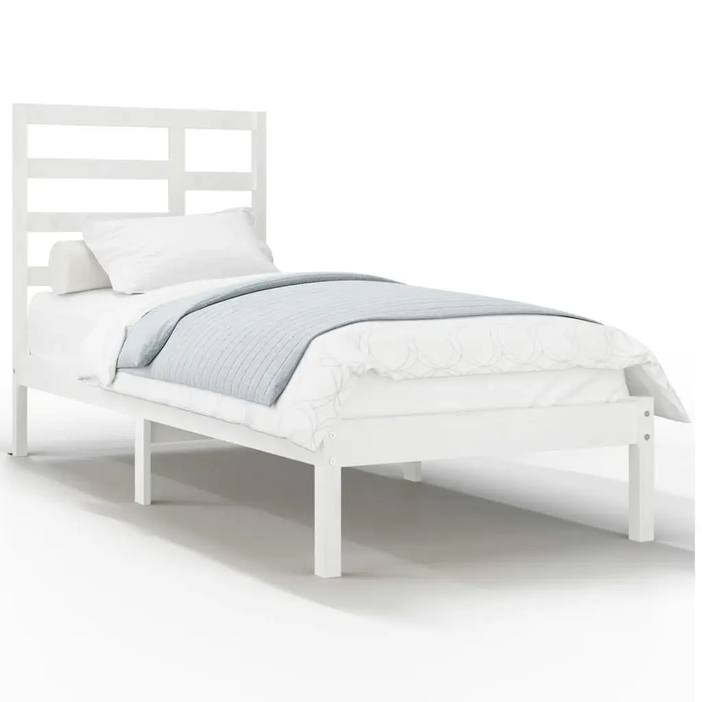 Bed Frame without Mattress White Solid Wood 90x190 cm 3105761