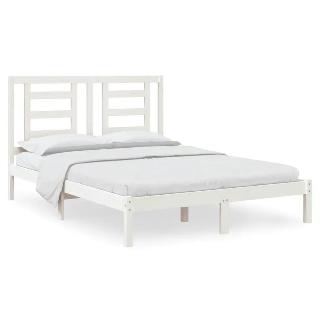 Bed Frame without Mattress White 150x200 cm Solid Wood Pine 3104354