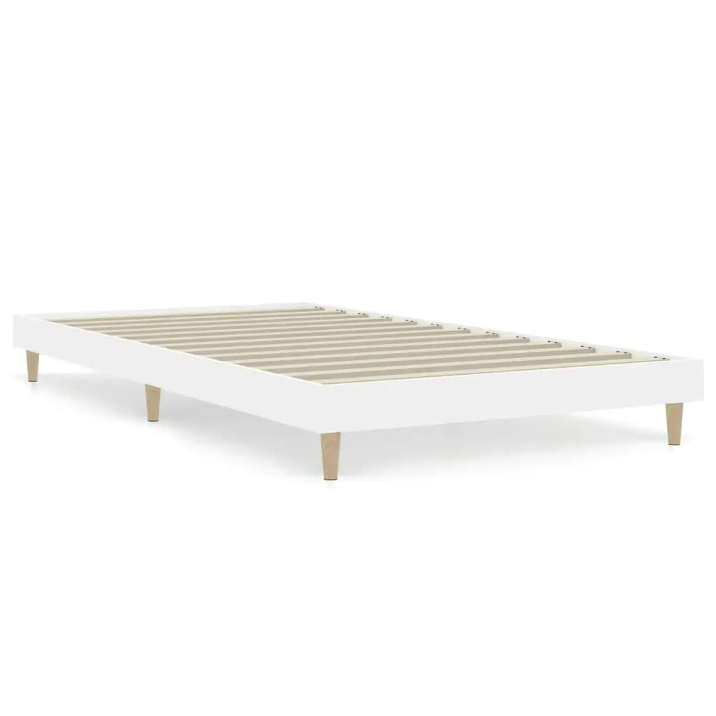 Bed Frame White 92x187 cm Single Size Engineered Wood 832093