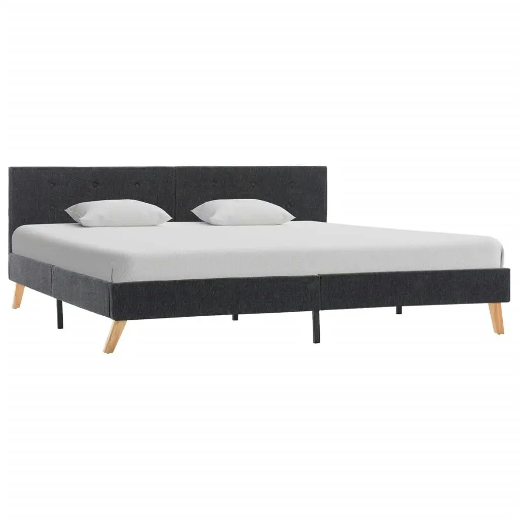 Bed Frame Grey Fabric 183x203 cm King Size 288130