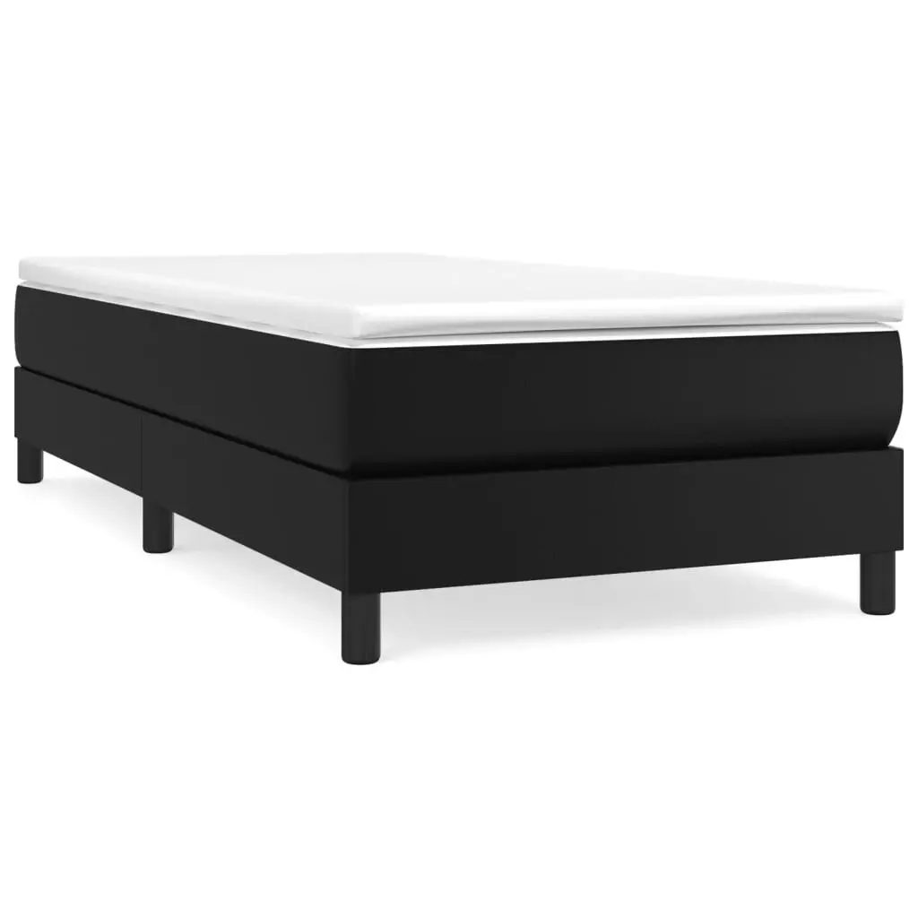 Box Spring Bed with Mattress Black 100x200 cm Faux Leather 3189196