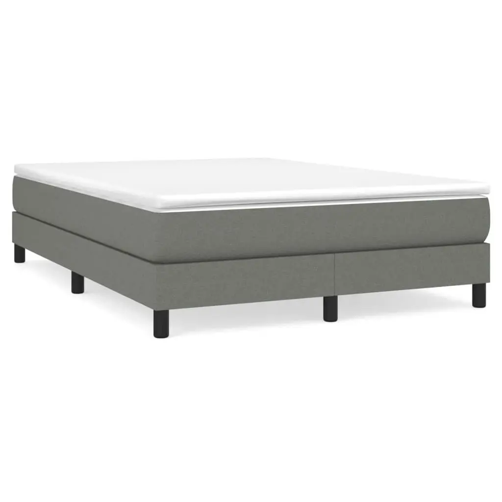 Box Spring Bed with Mattress Dark Grey 153x203 cm Queen Size Fabric 3144119